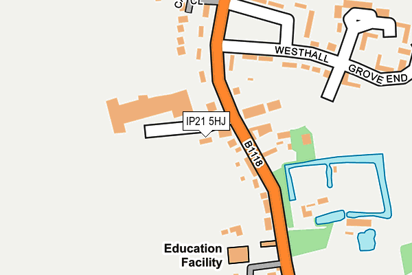 IP21 5HJ map - OS OpenMap – Local (Ordnance Survey)