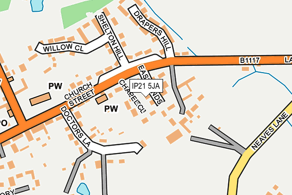 IP21 5JA map - OS OpenMap – Local (Ordnance Survey)