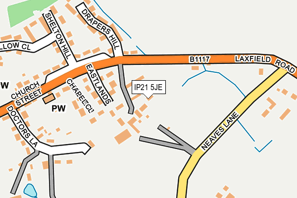 IP21 5JE map - OS OpenMap – Local (Ordnance Survey)