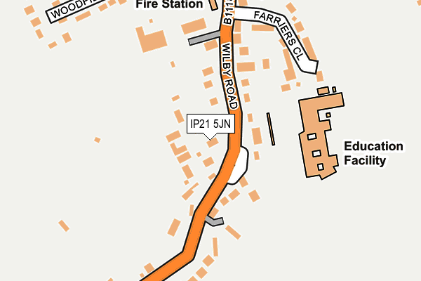 IP21 5JN map - OS OpenMap – Local (Ordnance Survey)