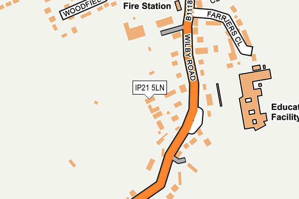 IP21 5LN map - OS OpenMap – Local (Ordnance Survey)