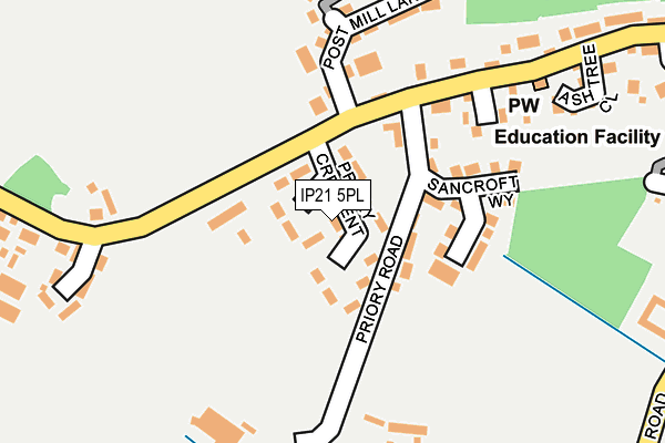 IP21 5PL map - OS OpenMap – Local (Ordnance Survey)