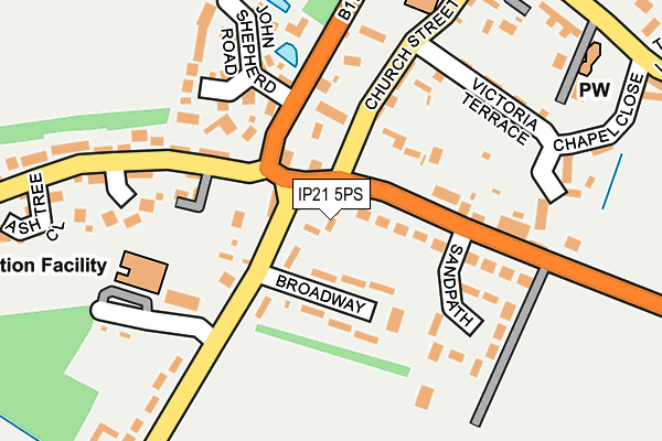 IP21 5PS map - OS OpenMap – Local (Ordnance Survey)