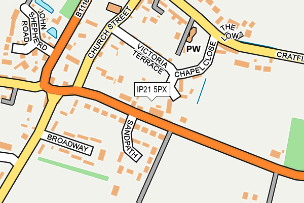 IP21 5PX map - OS OpenMap – Local (Ordnance Survey)