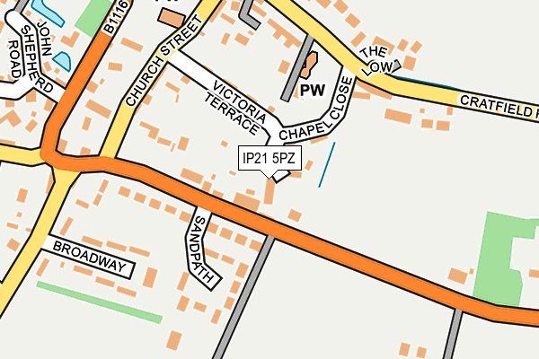 IP21 5PZ map - OS OpenMap – Local (Ordnance Survey)