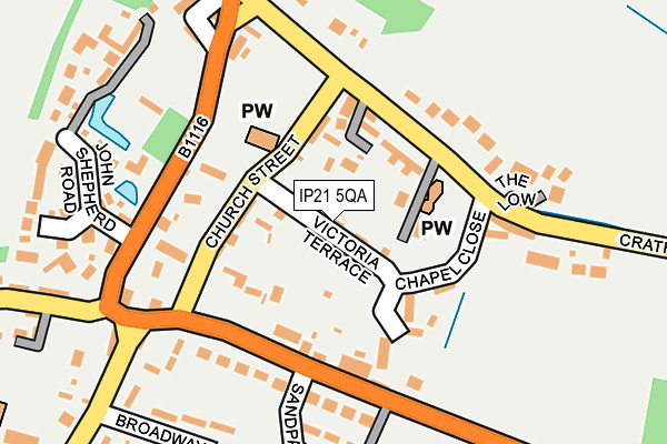 IP21 5QA map - OS OpenMap – Local (Ordnance Survey)