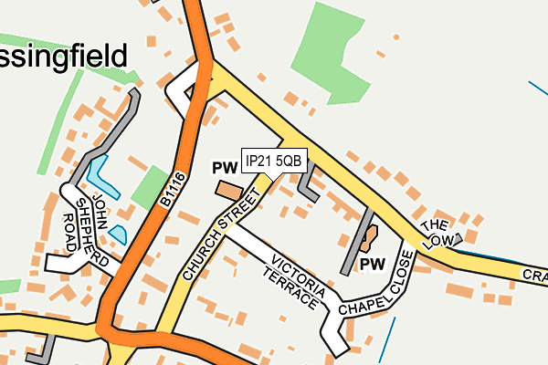 IP21 5QB map - OS OpenMap – Local (Ordnance Survey)