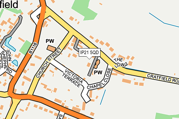 IP21 5QD map - OS OpenMap – Local (Ordnance Survey)