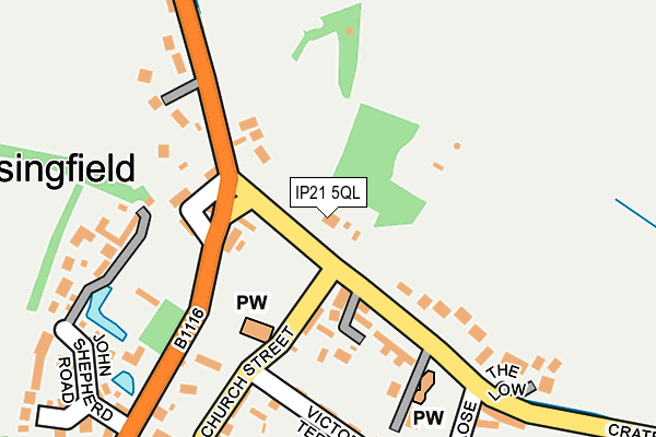 IP21 5QL map - OS OpenMap – Local (Ordnance Survey)