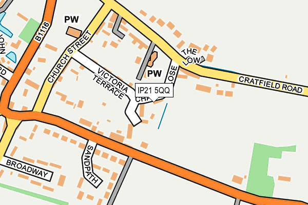 IP21 5QQ map - OS OpenMap – Local (Ordnance Survey)