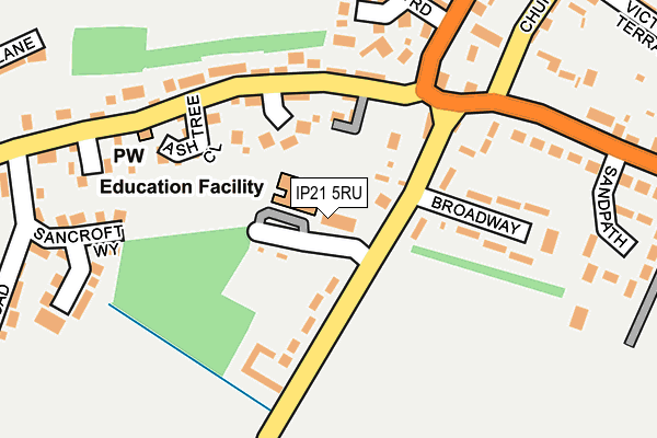 IP21 5RU map - OS OpenMap – Local (Ordnance Survey)