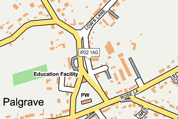 IP22 1AG map - OS OpenMap – Local (Ordnance Survey)