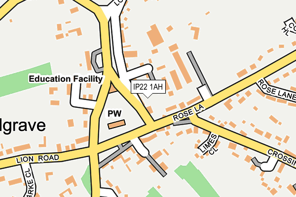 IP22 1AH map - OS OpenMap – Local (Ordnance Survey)