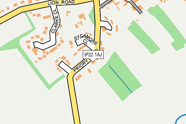 IP22 1AJ map - OS OpenMap – Local (Ordnance Survey)