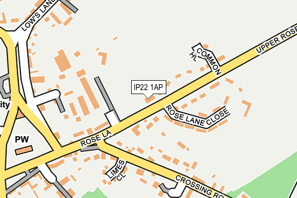 IP22 1AP map - OS OpenMap – Local (Ordnance Survey)