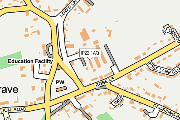 IP22 1AQ map - OS OpenMap – Local (Ordnance Survey)
