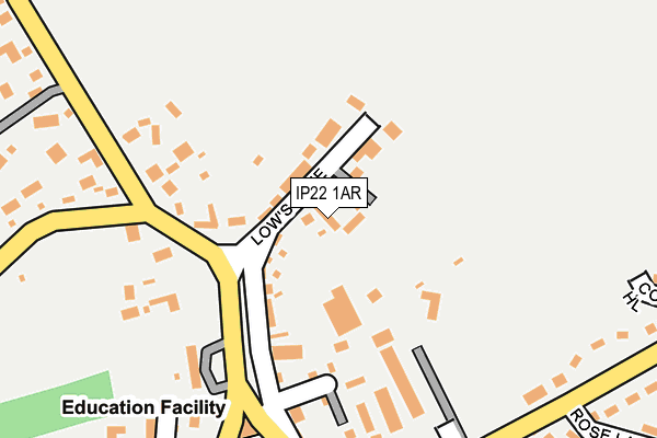 IP22 1AR map - OS OpenMap – Local (Ordnance Survey)