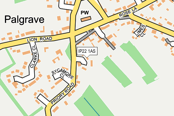 IP22 1AS map - OS OpenMap – Local (Ordnance Survey)