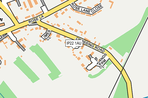 IP22 1AU map - OS OpenMap – Local (Ordnance Survey)