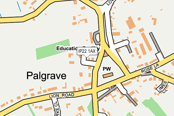 IP22 1AX map - OS OpenMap – Local (Ordnance Survey)