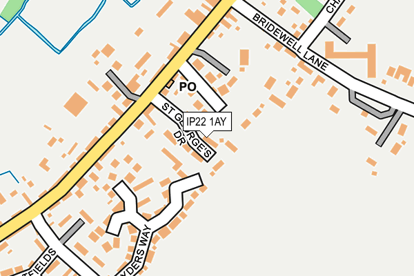 IP22 1AY map - OS OpenMap – Local (Ordnance Survey)