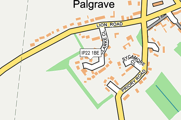 IP22 1BE map - OS OpenMap – Local (Ordnance Survey)