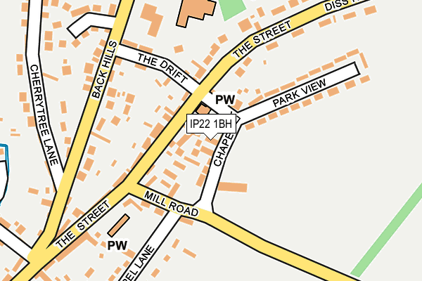 IP22 1BH map - OS OpenMap – Local (Ordnance Survey)