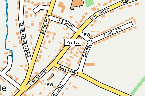 IP22 1BL map - OS OpenMap – Local (Ordnance Survey)