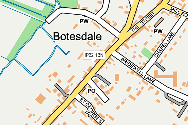 IP22 1BN map - OS OpenMap – Local (Ordnance Survey)