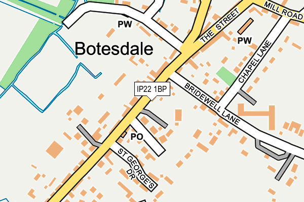 IP22 1BP map - OS OpenMap – Local (Ordnance Survey)