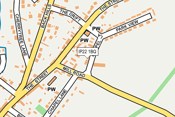 IP22 1BQ map - OS OpenMap – Local (Ordnance Survey)