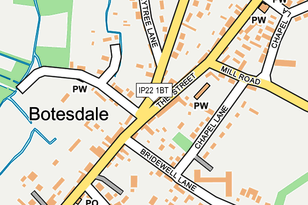 IP22 1BT map - OS OpenMap – Local (Ordnance Survey)