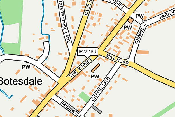 IP22 1BU map - OS OpenMap – Local (Ordnance Survey)
