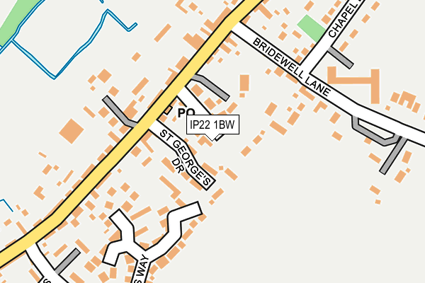 IP22 1BW map - OS OpenMap – Local (Ordnance Survey)