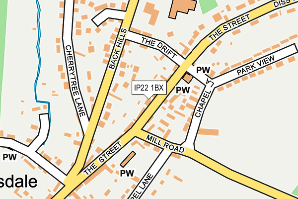 IP22 1BX map - OS OpenMap – Local (Ordnance Survey)