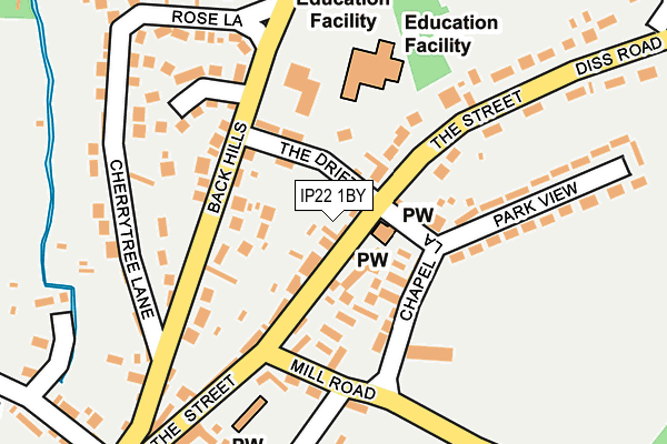 IP22 1BY map - OS OpenMap – Local (Ordnance Survey)