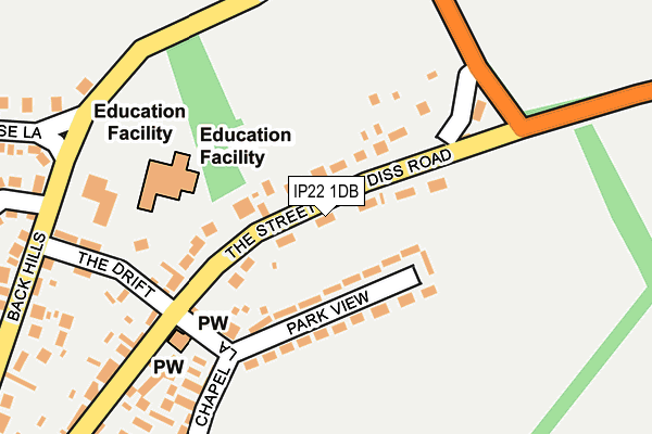 IP22 1DB map - OS OpenMap – Local (Ordnance Survey)