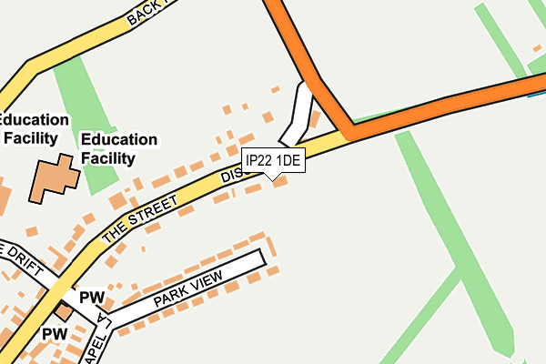 IP22 1DE map - OS OpenMap – Local (Ordnance Survey)