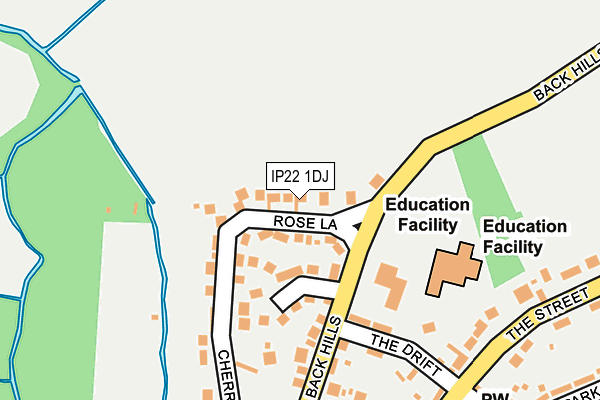 IP22 1DJ map - OS OpenMap – Local (Ordnance Survey)