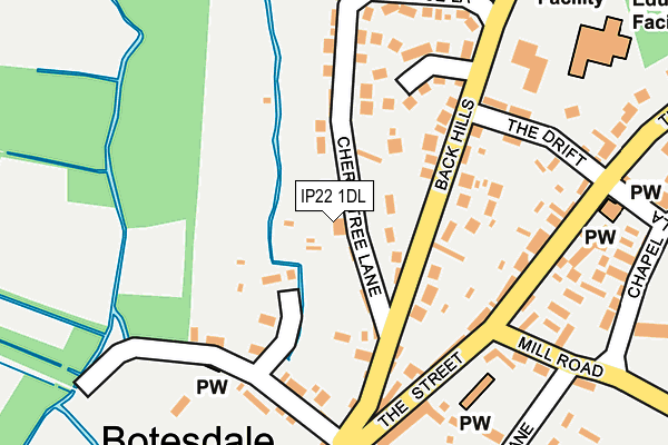 IP22 1DL map - OS OpenMap – Local (Ordnance Survey)