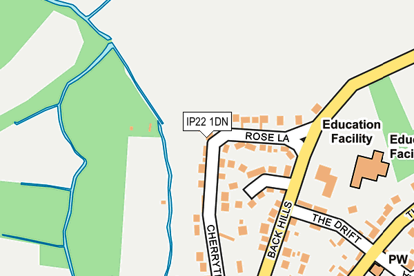 IP22 1DN map - OS OpenMap – Local (Ordnance Survey)