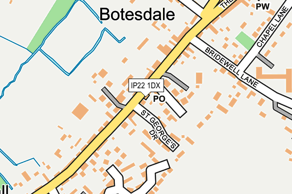 IP22 1DX map - OS OpenMap – Local (Ordnance Survey)