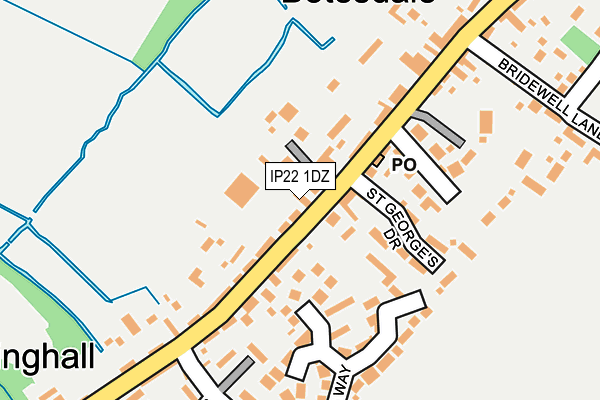 IP22 1DZ map - OS OpenMap – Local (Ordnance Survey)