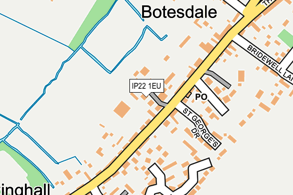 IP22 1EU map - OS OpenMap – Local (Ordnance Survey)