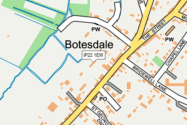 IP22 1EW map - OS OpenMap – Local (Ordnance Survey)