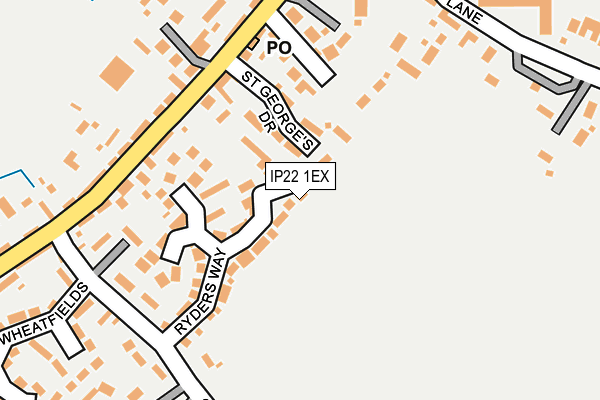 IP22 1EX map - OS OpenMap – Local (Ordnance Survey)