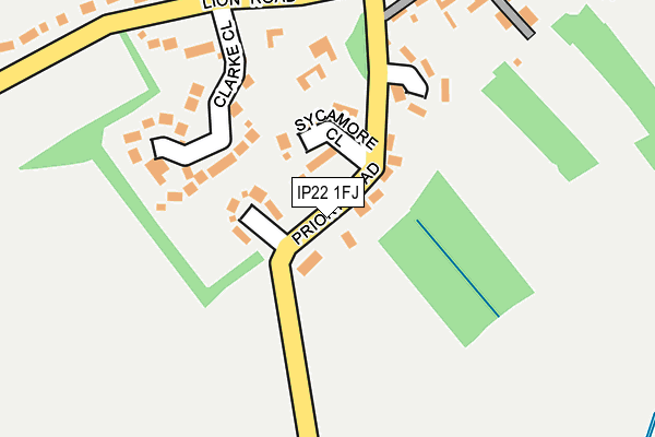 IP22 1FJ map - OS OpenMap – Local (Ordnance Survey)