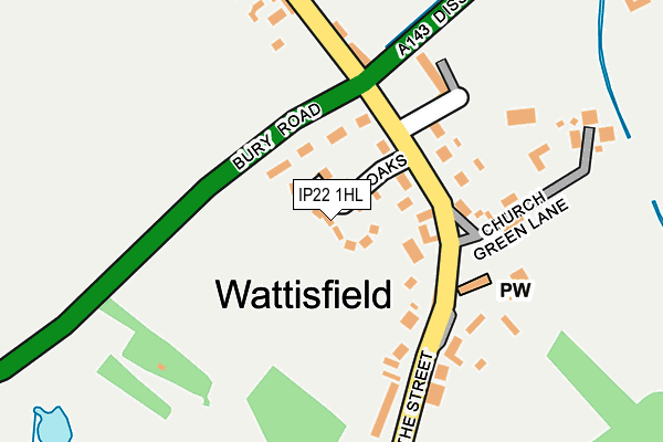 IP22 1HL map - OS OpenMap – Local (Ordnance Survey)