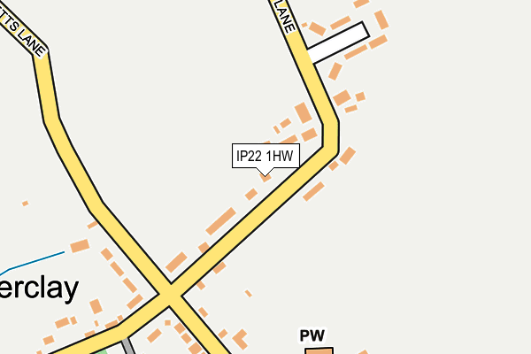 IP22 1HW map - OS OpenMap – Local (Ordnance Survey)