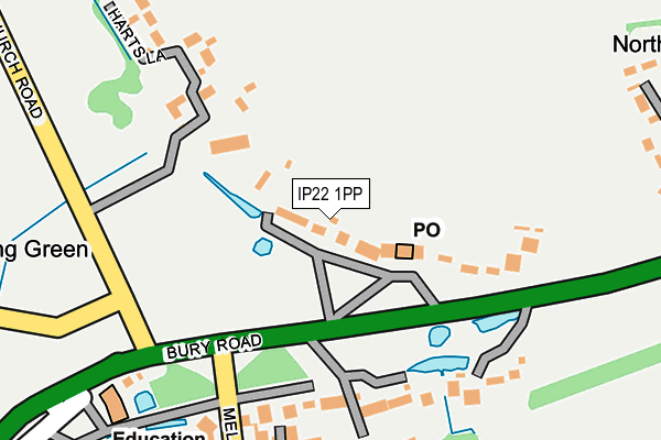 IP22 1PP map - OS OpenMap – Local (Ordnance Survey)